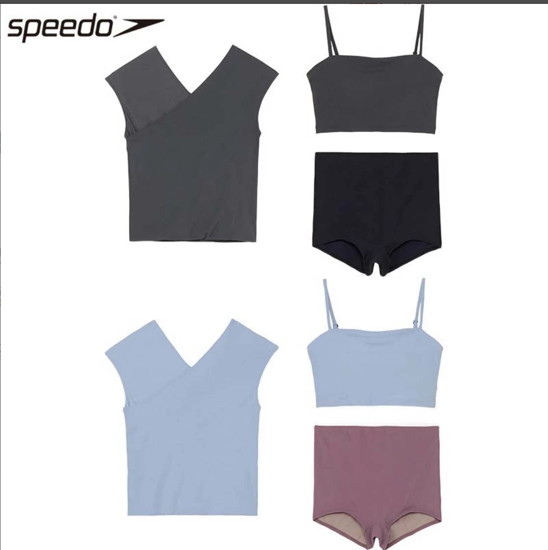Speedo速比涛分体泳衣健身泳衣泳裤女训练套装游泳衣泳装SFW22580