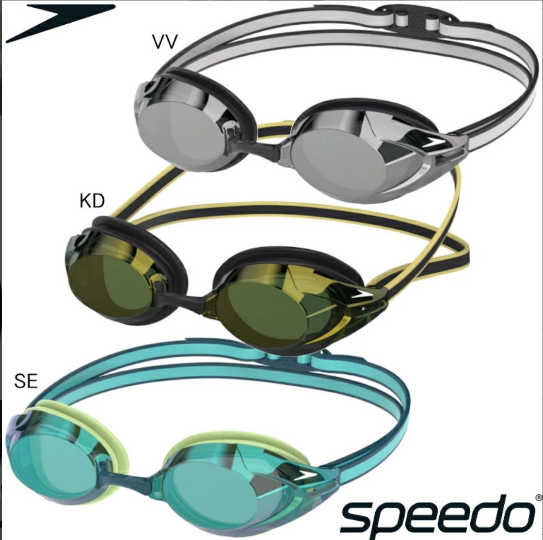 Speedo速比涛竞速泳镜防雾Vanquisher 3.0比赛训练游泳镜SE02551