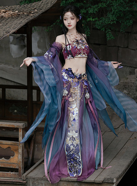 仙楚姬【蛊】异域风渐变刺绣抹胸原创汉服女汉元素套装春夏款