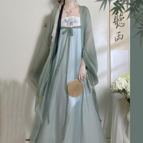 仙楚姬聚酯纤维齐胸改良汉元素