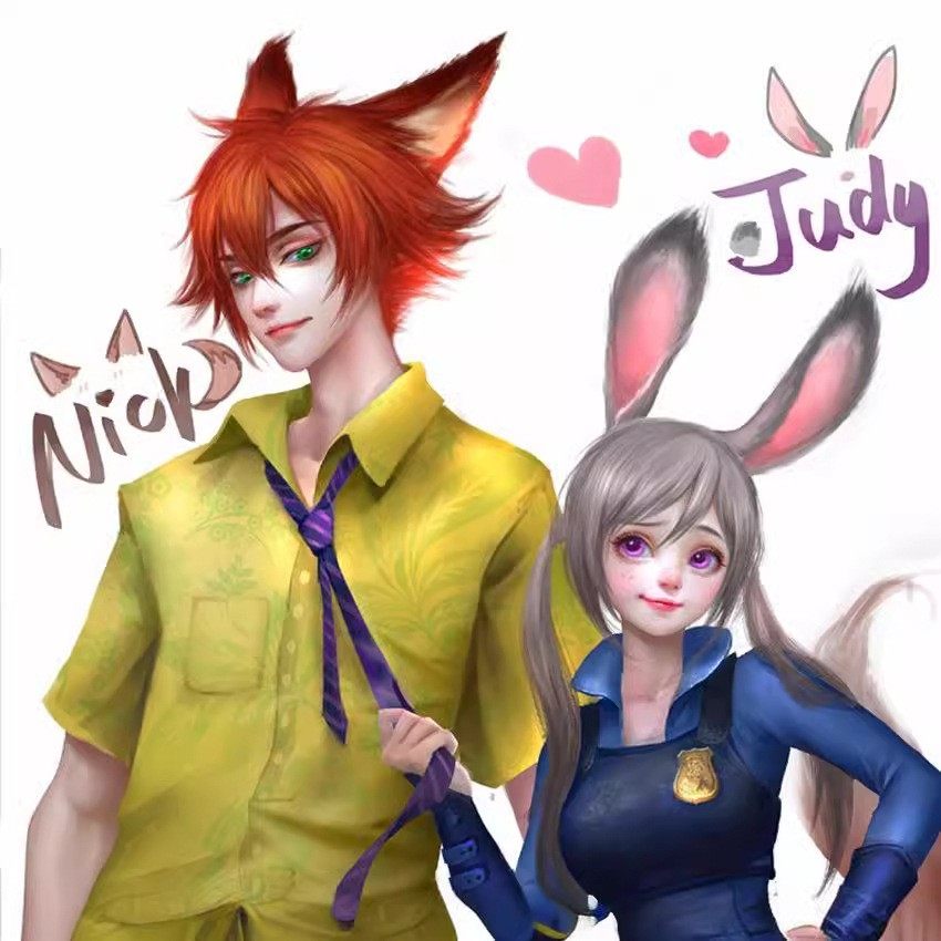 疯狂动物城cos动漫朱迪尼克假发