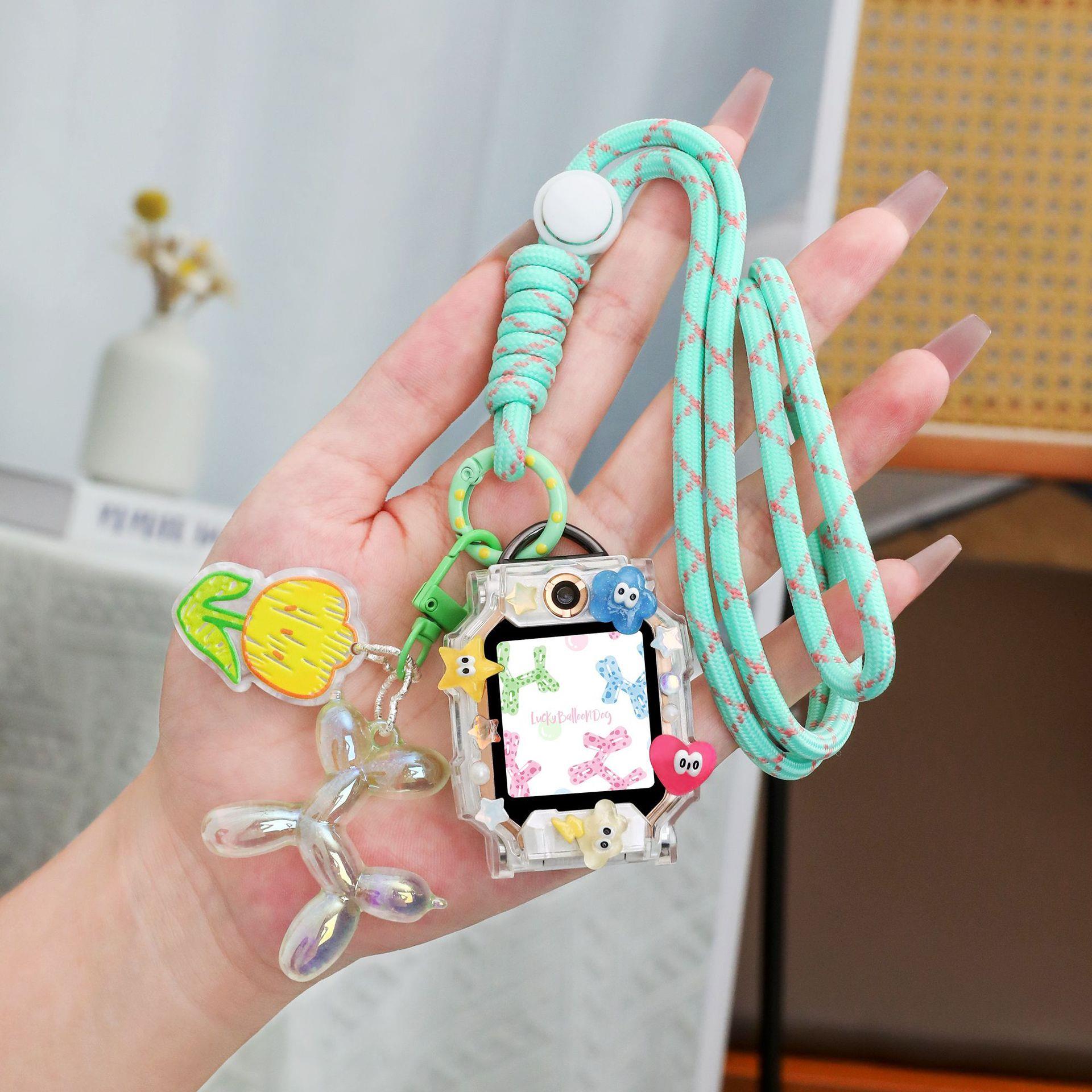 适用小天才W2028AC儿童电话手表N3表带可调绳Q2A挂脖套保护壳软套