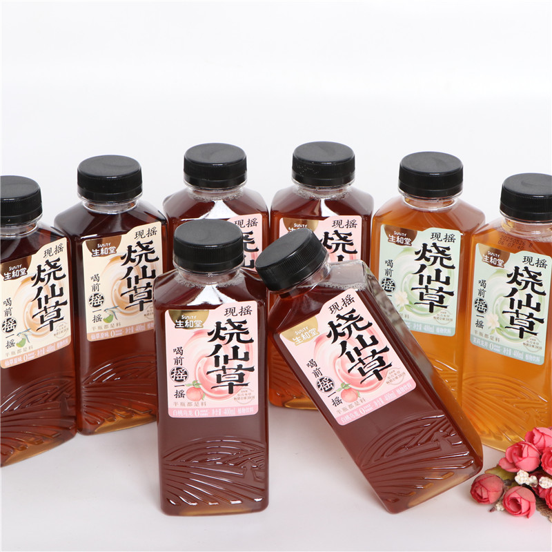 生和堂仙草原味现摇烧仙草400ml瓶装茉莉龙井白桃乌龙味植物饮料