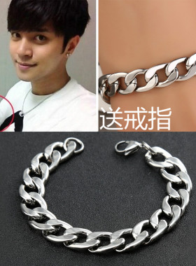 霸气风钛钢男士韩版配饰龙骨手环