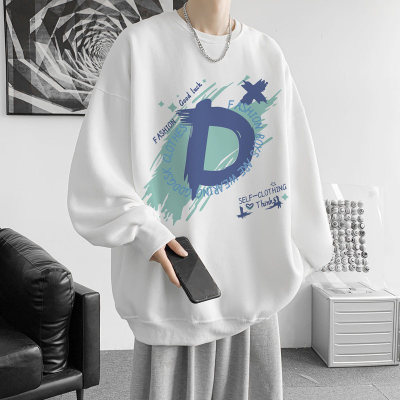 2025秋季新款重磅纯棉圆领卫衣男款宽松情侣外套青少年打底衫潮流