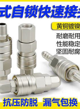 c式自锁快速接头气动空压机木工气泵气管配件公母快插型工具sm30