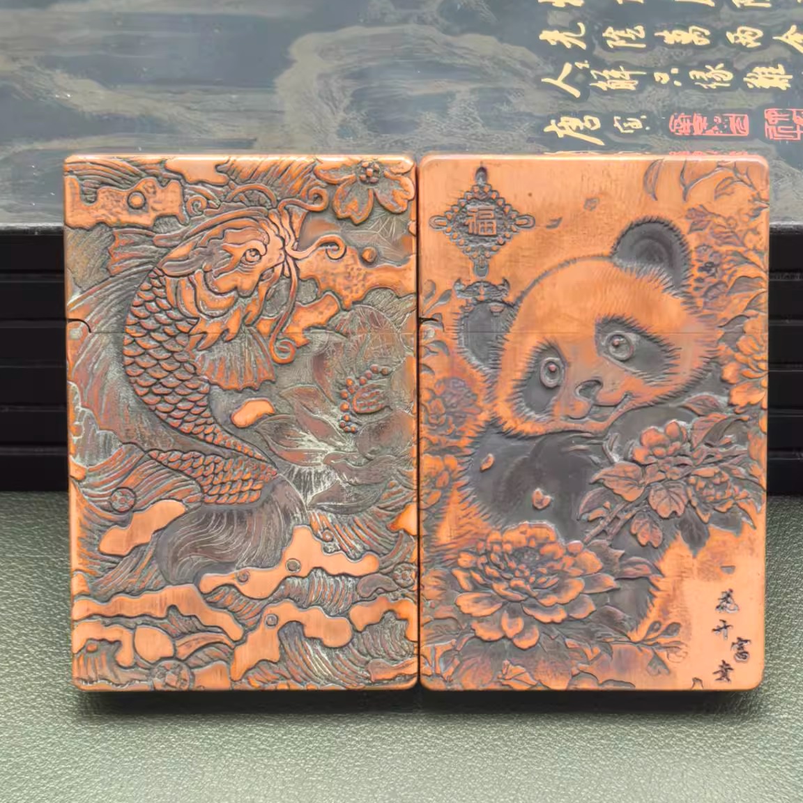 战壕小重甲立体浮雕镶嵌做旧工艺煤油打火机创意个性超薄双面雕刻