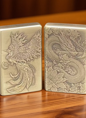 CHIEF煤油打火机中国风龙凤雕刻防风复古做旧浮雕神兽火机