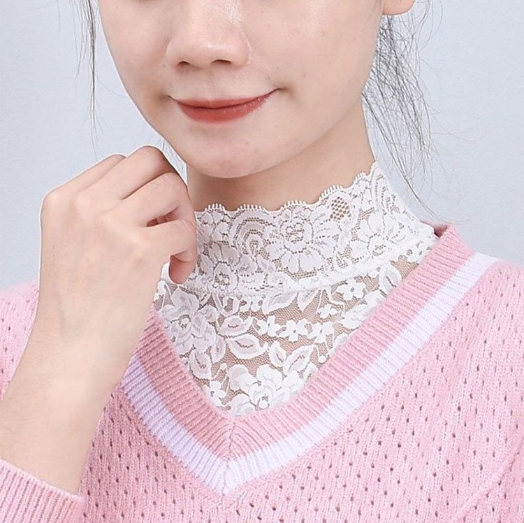 FALSE COLLAR NEW HIGH-GRADE LACE VERSATILE HIGH-STRETCH UNDERCOLLAR WOMENS AUTUMN AND WINTER SWEATER DECORATION