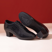 黑色拉丁舞鞋 2025新款 春秋真皮女士水兵舞鞋 果果不不吉特巴舞蹈鞋
