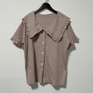 样衣！夏季娃娃领睡衣女短袖韩版可爱睡裙宽松家居服套装