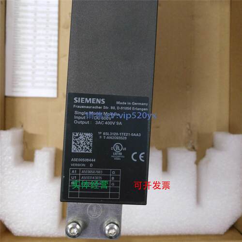 现货供应全新西门子伺服驱动6SL3120-1TE21-0AA3