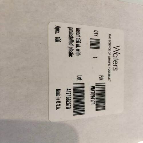 配件Waters沃特世样品瓶内插管WAT094171 150ul 100PK 议价