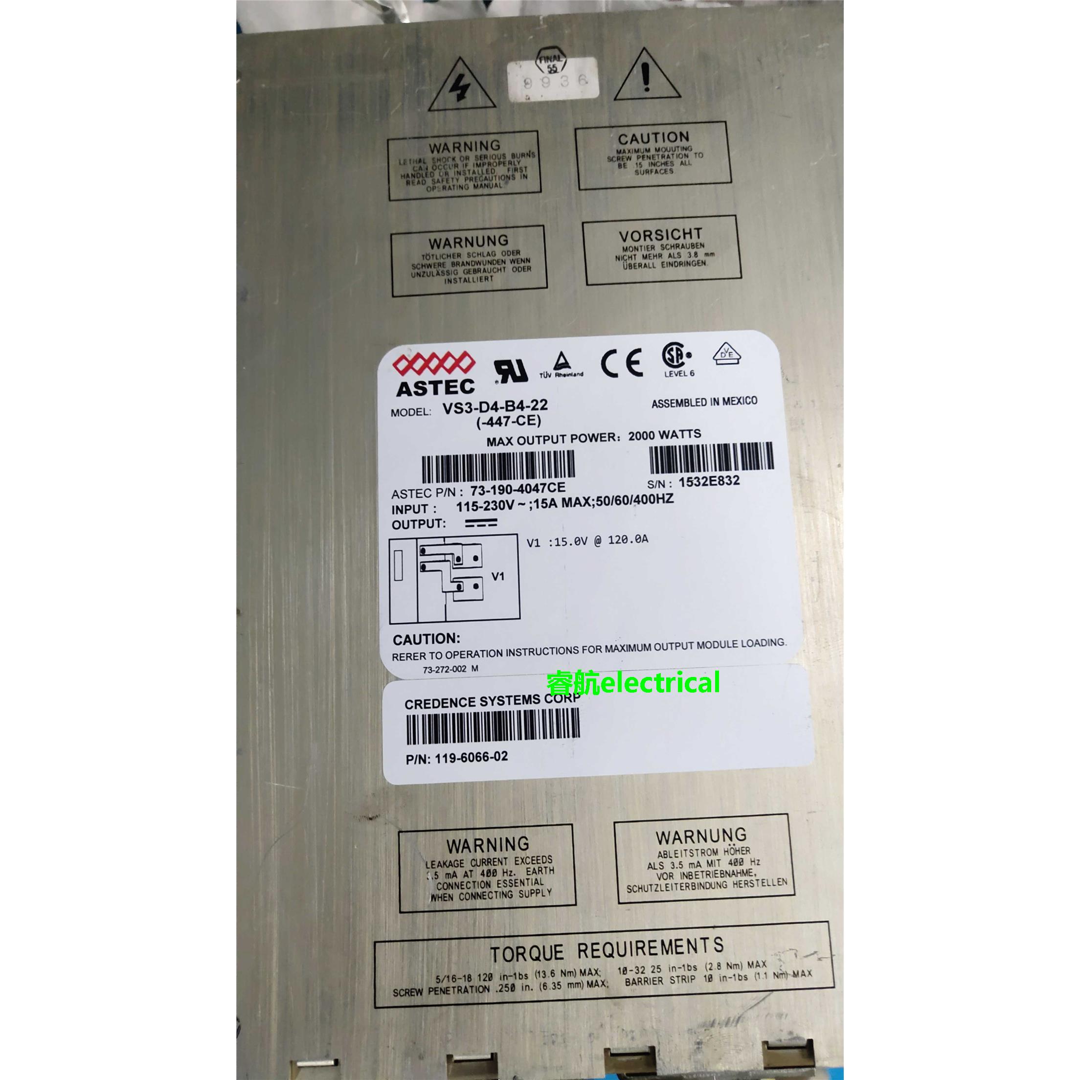 ASTEC 拆机电源成色好VS3-D4-B4-22（-447-CE） 73-190-4047CE议