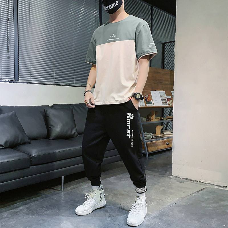 155矮小个子运动套装男夏160cm显高xs加小码165穿搭配上衣两件套8