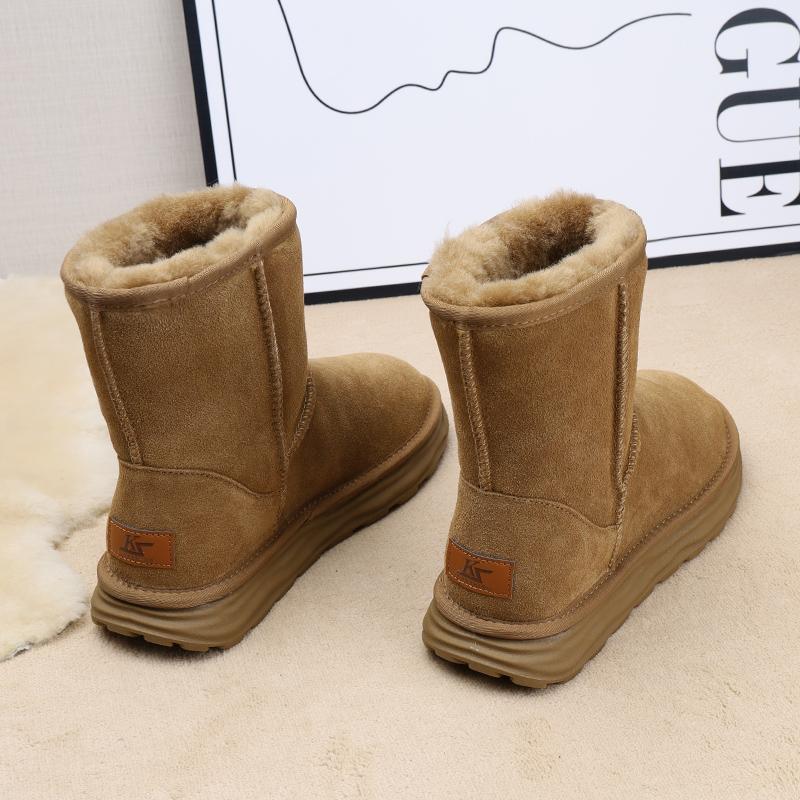 雪地靴男皮毛一体防滑加绒加厚