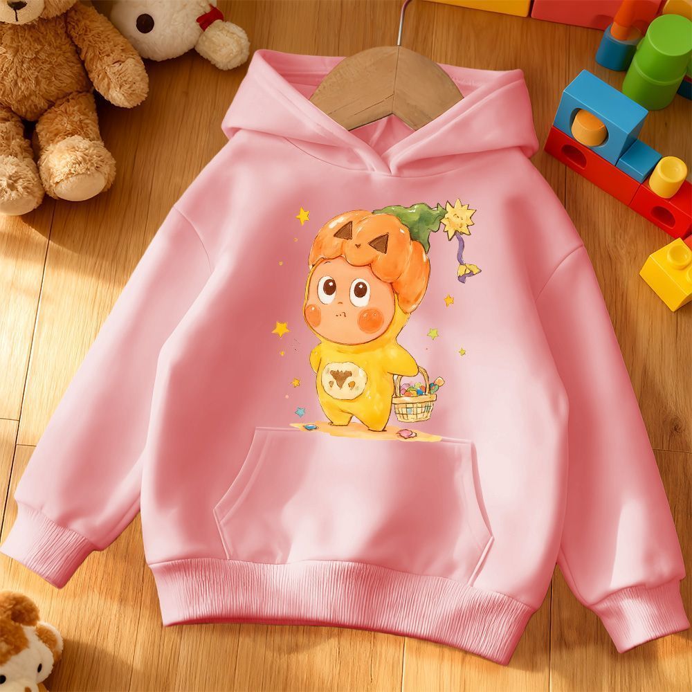 卡通动漫趣味星星人秋冬小中大男女儿童连帽卫衣长袖宽松加厚外套