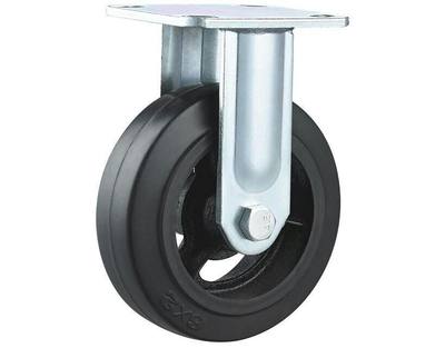 耐磨工业脚轮橡胶静音轮手推车芯轮子拉货车定向轮轮子6寸铁重型
