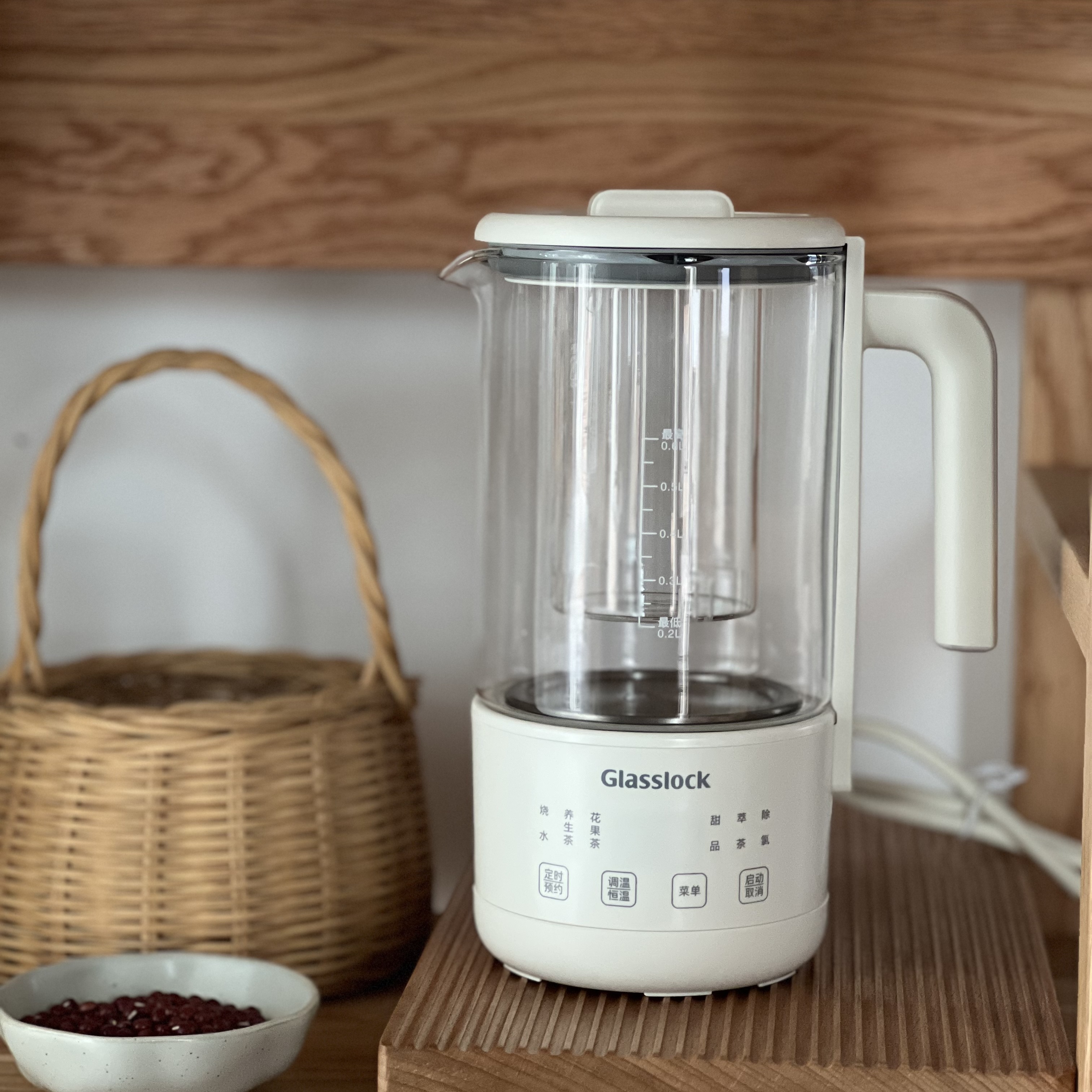 Glasslock GE-WE01WH 纯钛迷你养生壶家用办公室小型养生杯煮茶壶