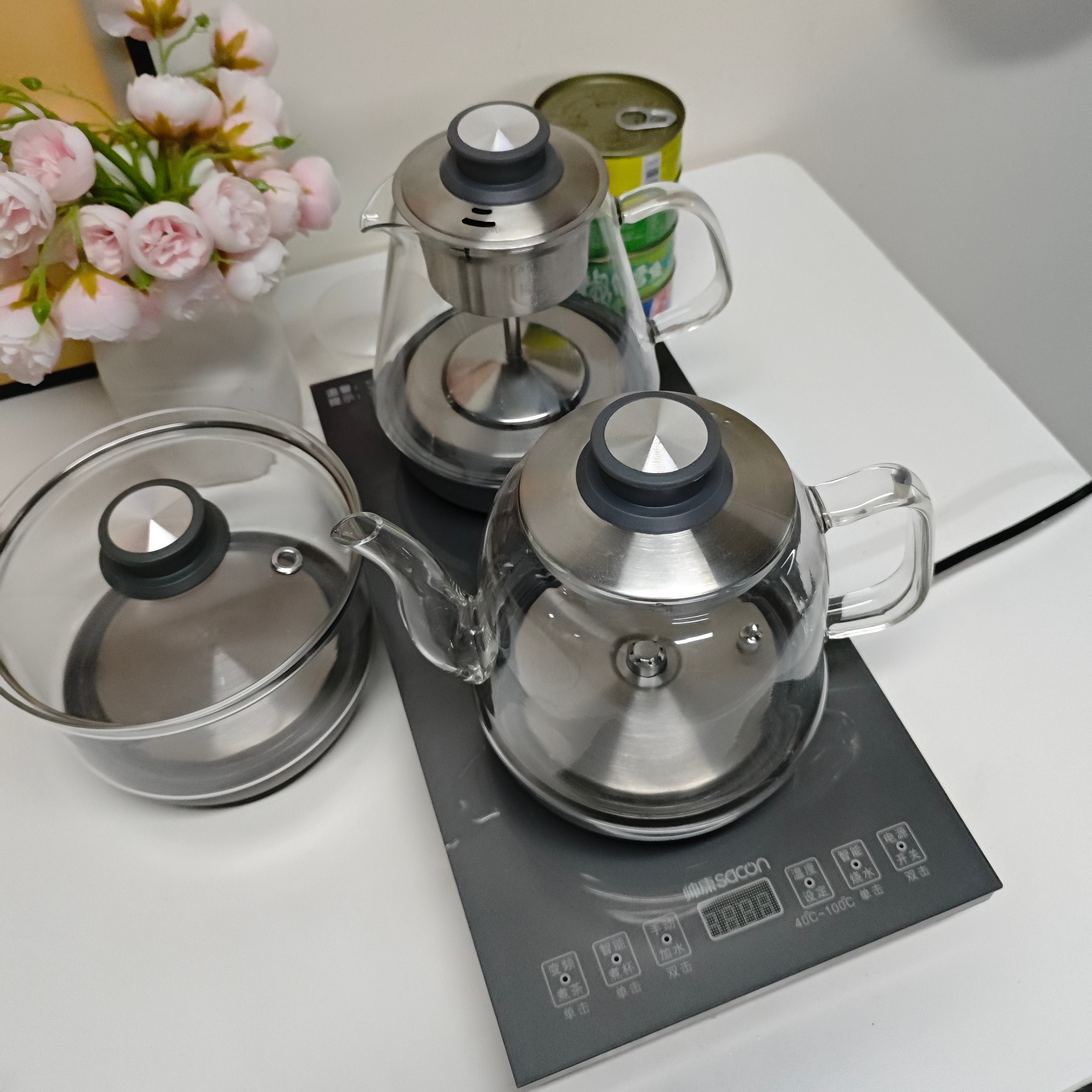 Sacon帅康SSMD-10AL纯钛烧水壶喷淋式蒸茶全自动上水三合一煮茶器