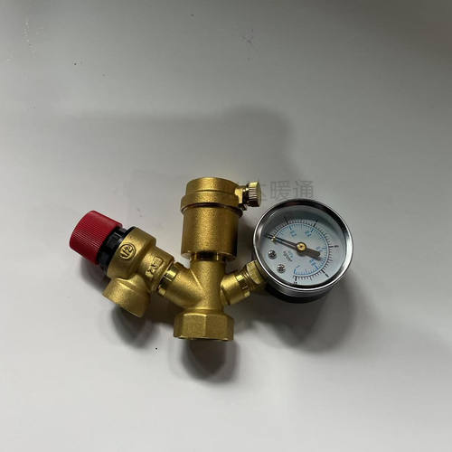 锅炉泄压阀自动排气阀压力表水箱铜空气能安全组件一体1寸外