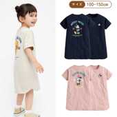 短袖 T恤女卡通长款 印花25夏季 韩版 新款 宽松显瘦百搭淑女连衣裙潮