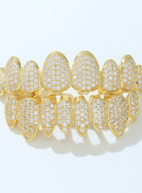 嘻哈不规则锆石牙套hiphop镶锆石grillz表演说唱万圣节个性男女潮