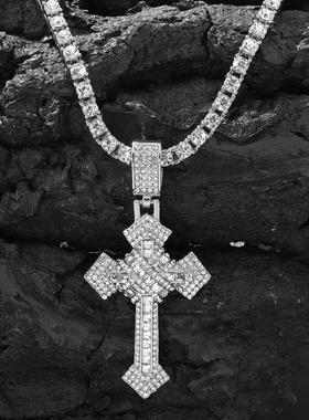 箭头镶钻嘻哈满钻十字架吊坠男女