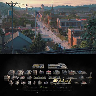 美国城市郊区市区楼房建筑3D模型C4D Octane/Blender/FBX/OBJ格式