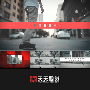 PR模板 快节奏动感时尚活力户外运动健身花絮快剪视频分屏广告片