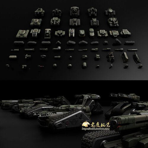 三维坦克履带零部件3D模型 C4D/MAX/FBX/OBJ/Maya/Unity等