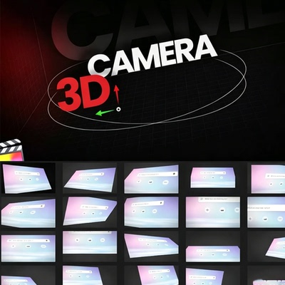 FCPX插件-30种三维摄像机画面透视变换3d运动预设 3D Camera