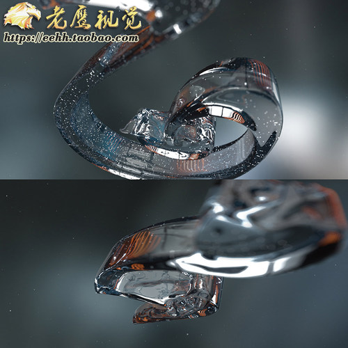 C4D结合realflow商业流体广告水花演绎形成标志LOGO案例教程