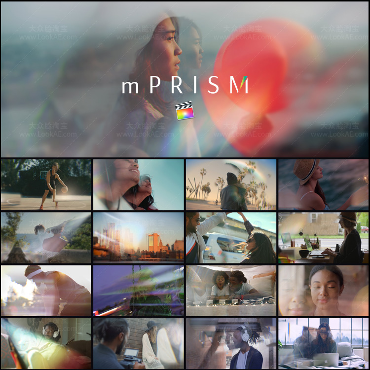 FCPX插件-50个柔美炫光棱镜折射梦幻视觉特效 mPrism 支持M1芯片