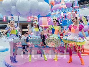 游乐园景区花车糖果女孩巡游演出服甜心公主蛋糕海洋巡游商演服