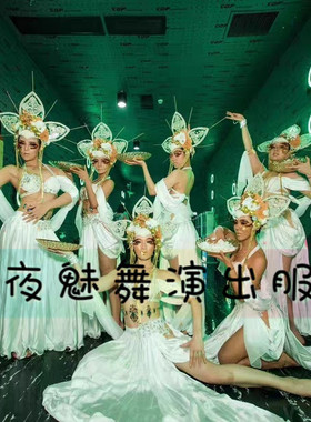 新款gogo白色敦煌飞天演出服酒吧肌肉男埃及DS罗马战士天使演出服