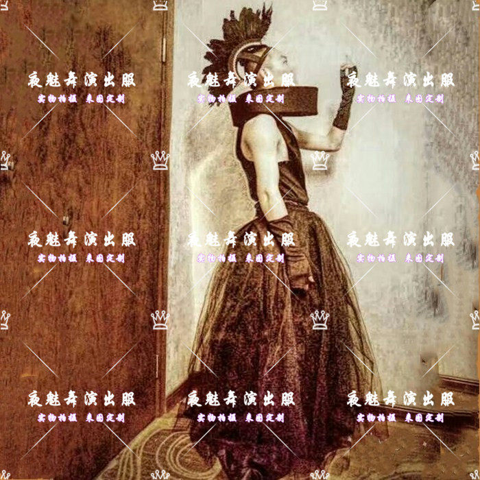 酒吧GOGO哥特黑色男女派对哥夜场DS舞团演出服装纱裙套装演出服