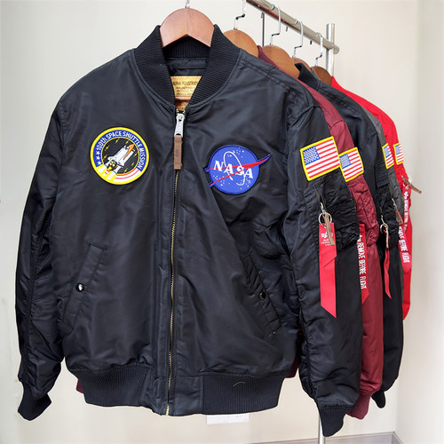 日单 ALPHA 阿尔法 空军夹克太空总署NASA飞行夹克棉衣男 MA1外套