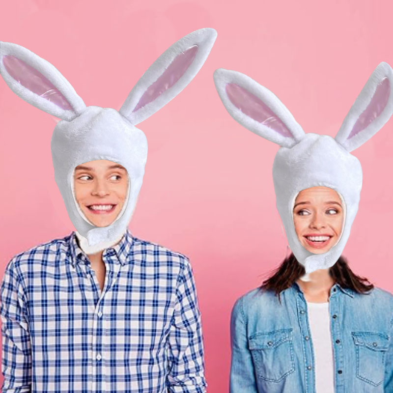 表演软妹毛绒 林小宅同款兔子耳朵帽子兔子头套拍照道具写真道具 - 实物图
