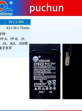 原装蒲春电子天平专用电池SY623/TY623SY625晟阳免维护台秤蓄电池