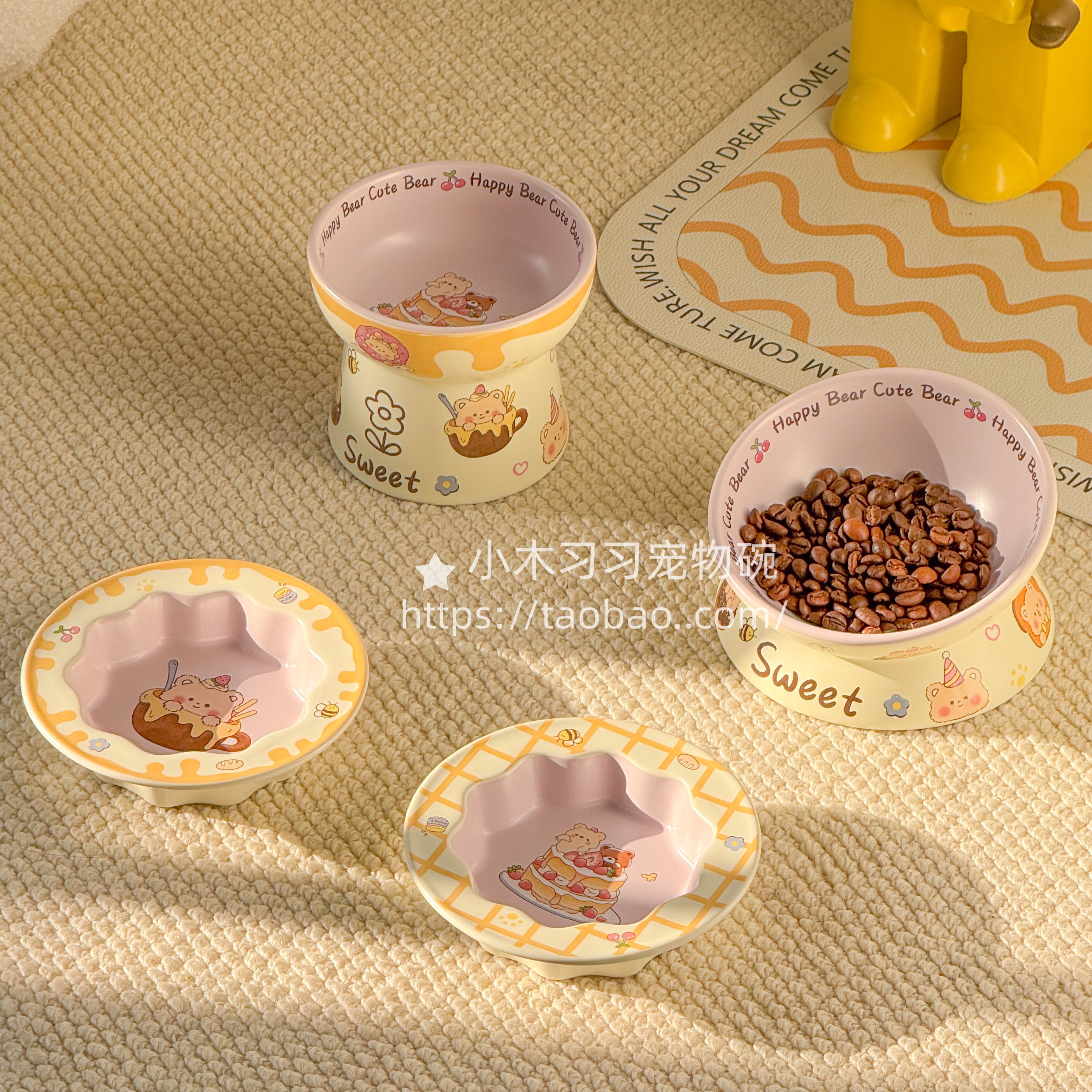 陶瓷宠物碗可爱卡通猫碗