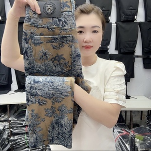 商务休闲加绒长裤 秋冬上新男士 直角裤 高端轻奢钻石绒厚款 帅潮 花裤