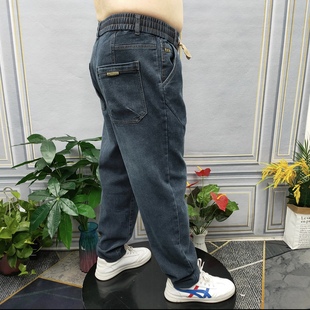 新款 抗寒保暖裤 男士 宽松弹力舒适百搭男裤 加绒加厚牛仔老爹裤 冬季