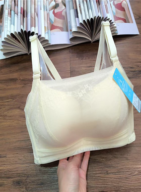 防走光中厚杯白色抹胸 少女聚拢内衣 三排扣可拆肩带蕾丝文胸