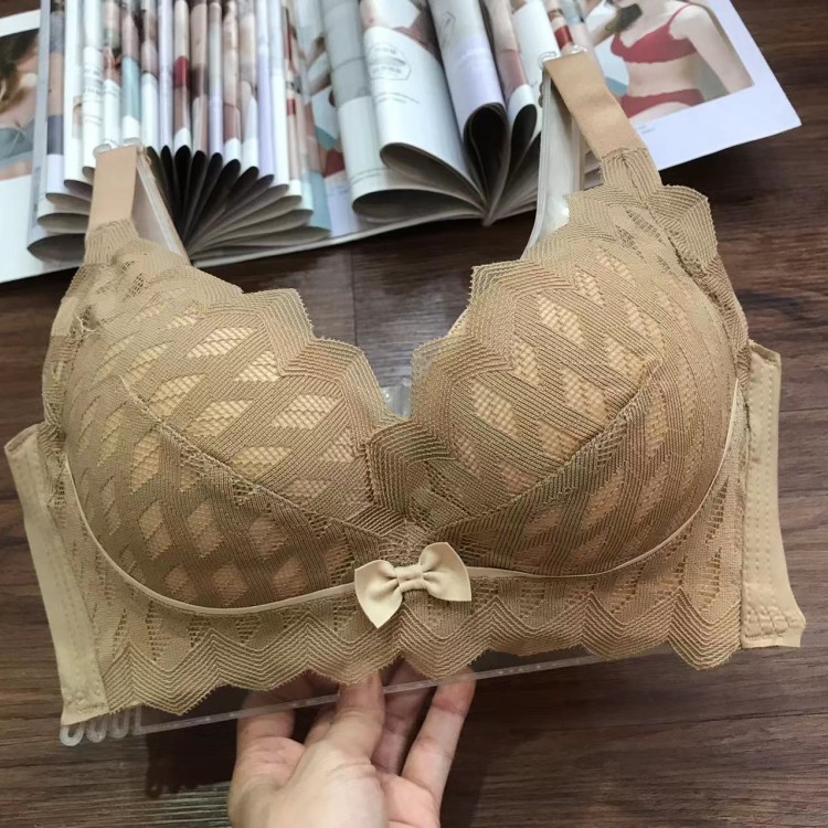 加厚莫代尔棉少女文胸 小胸丰胸内衣 三排扣无钢圈聚拢胸罩 透气