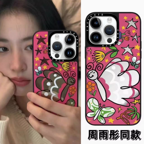 CASEOOTD巴特福来蝴蝶猪猪女孩适用于苹果17手机壳iPhone17 16ProMax12 13 14 15Pro/plus air防摔保护壳套