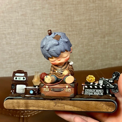 DIY材料包泡泡玛特停车号码牌挪车牌胡桃木车载摆件创意生日礼物