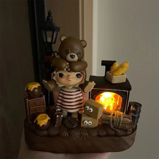 泡泡玛特停车牌材料包diy底座临时汽车中控台摆件胡桃木挪车牌