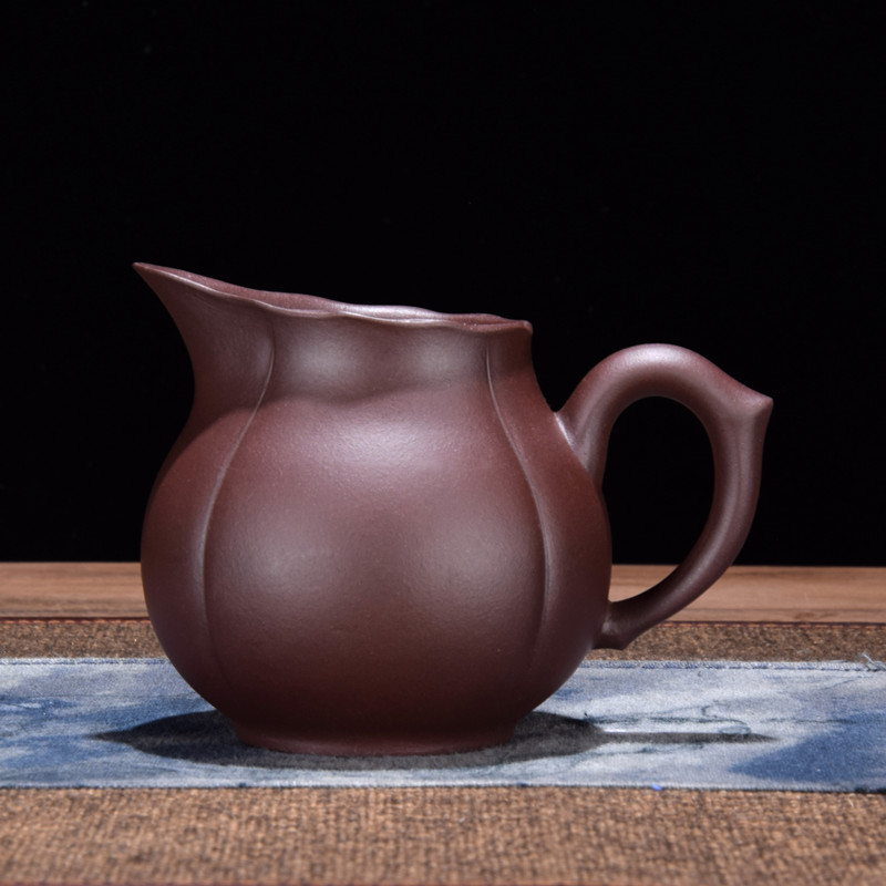 宜兴紫砂功夫茶具纯手工原矿紫泥段泥茶道配件公杯壶公道杯分茶器