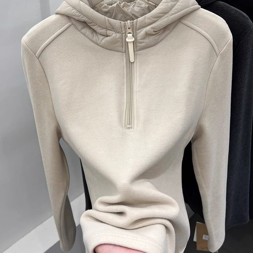 拼接德绒针织衫女冬季款卫衣